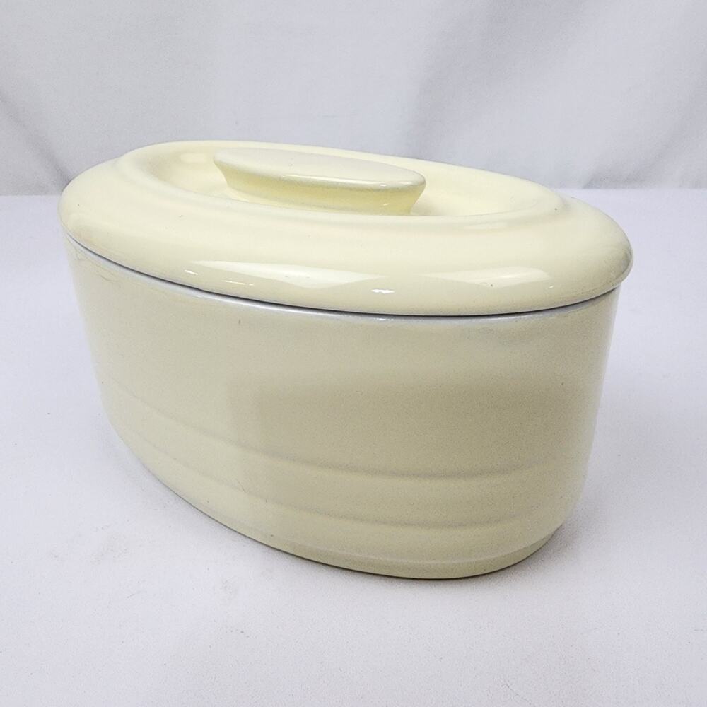 Hall China for Westinghouse 7" Yellow "Hercules" Oval Refrigerator Dish w/Lid